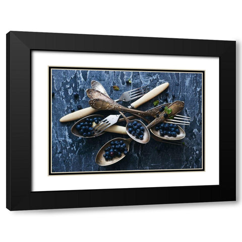Spoonsablueberries Black Modern Wood Framed Art Print with Double Matting by Karina, Aleksandrova