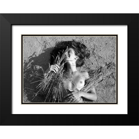Liveliness Black Modern Wood Framed Art Print with Double Matting by Kijurko, Lorna