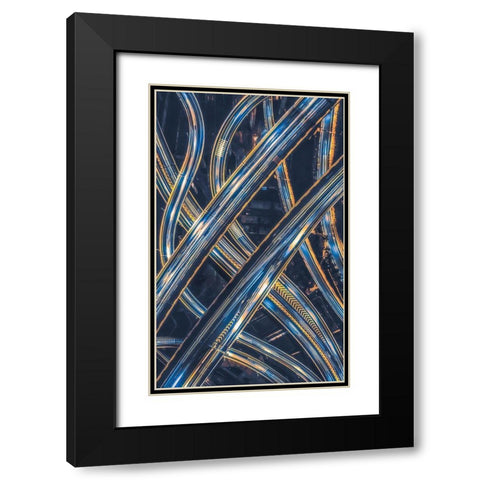 Large Interchange Black Modern Wood Framed Art Print with Double Matting by Tianqi