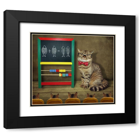 Math Lesson... Black Modern Wood Framed Art Print with Double Matting by Kuznetsova, Iryna
