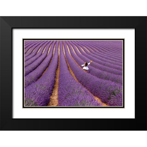 Violet Black Modern Wood Framed Art Print with Double Matting by Della Latta, Massimo