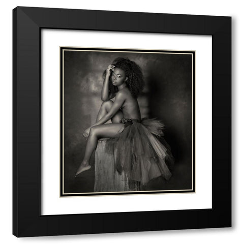Sitting Pretty Black Modern Wood Framed Art Print with Double Matting by Blease, Joan