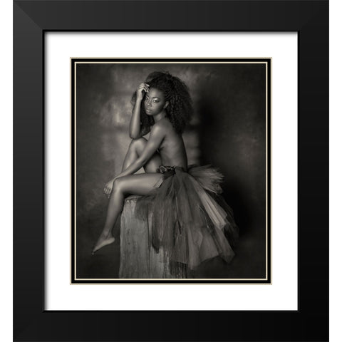 Sitting Pretty Black Modern Wood Framed Art Print with Double Matting by Blease, Joan