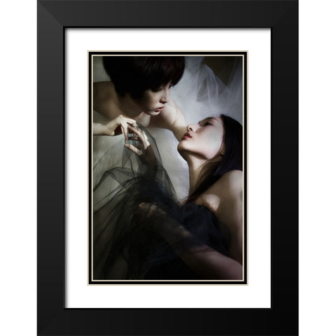 Dialectique De LAnge Black Modern Wood Framed Art Print with Double Matting by YOSHIDA, Hajime