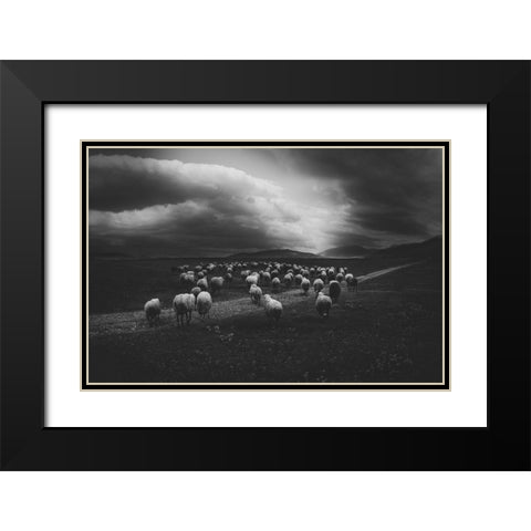 Untitled Black Modern Wood Framed Art Print with Double Matting by Tanev, Todor