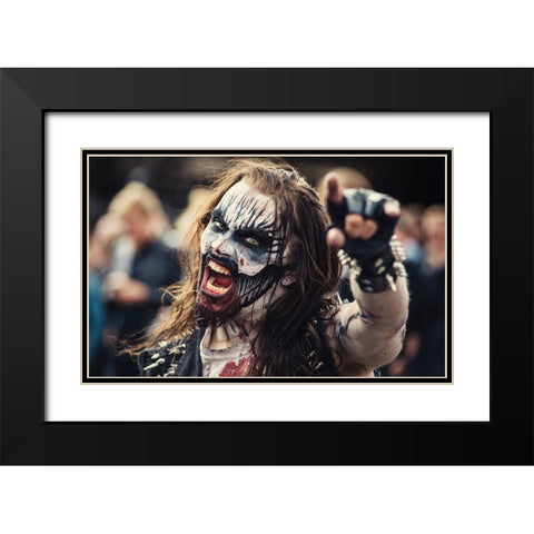 Tuska Black Modern Wood Framed Art Print with Double Matting by Kamarainen, Jesse