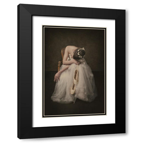 Ballerina Black Modern Wood Framed Art Print with Double Matting by Kayen-Mouthaan, Carola