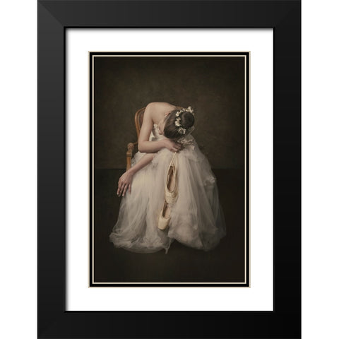 Ballerina Black Modern Wood Framed Art Print with Double Matting by Kayen-Mouthaan, Carola
