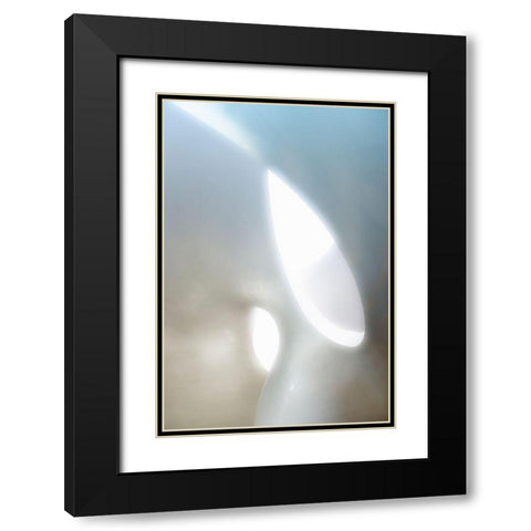 Organic Shapes Black Modern Wood Framed Art Print with Double Matting by Van Son, Greetje