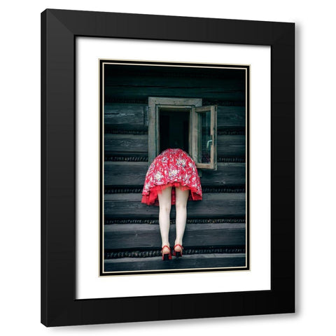Getting Out - Getting In Black Modern Wood Framed Art Print with Double Matting by Russocka, Magdalena
