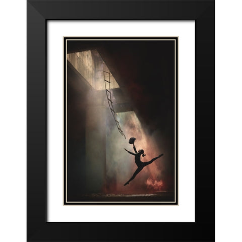 Smoke Dance Black Modern Wood Framed Art Print with Double Matting by Kisworo, Sebastian