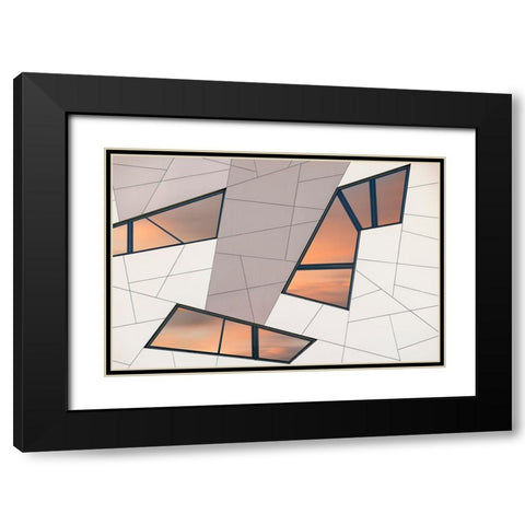 Evening Reflection Black Modern Wood Framed Art Print with Double Matting by Van Son, Greetje