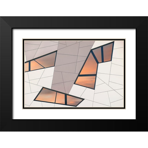Evening Reflection Black Modern Wood Framed Art Print with Double Matting by Van Son, Greetje