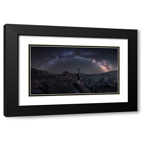 Toadstool Night Black Modern Wood Framed Art Print with Double Matting by F. Turienzo, Carlos
