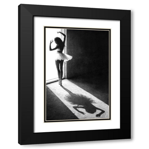 Shadow Dance Black Modern Wood Framed Art Print with Double Matting by Kisworo, Sebastian