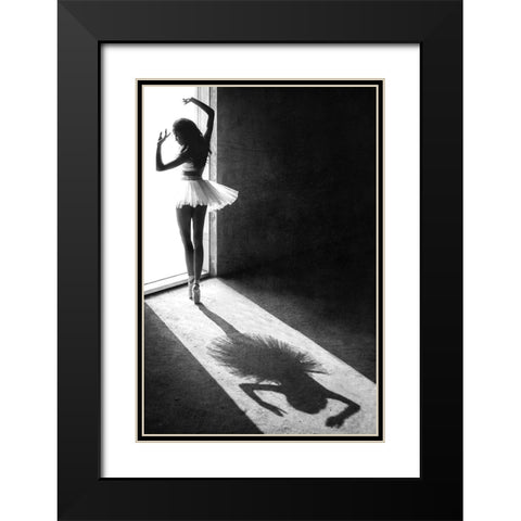 Shadow Dance Black Modern Wood Framed Art Print with Double Matting by Kisworo, Sebastian