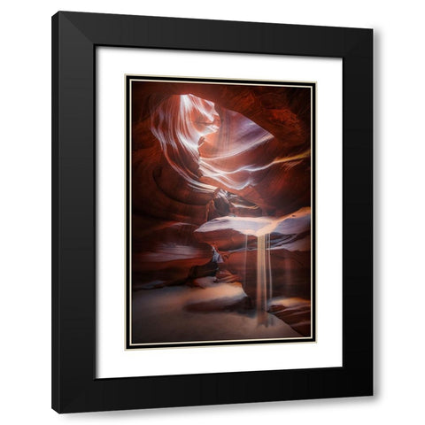 Antelope Sandfall Black Modern Wood Framed Art Print with Double Matting by Gamito, Clara