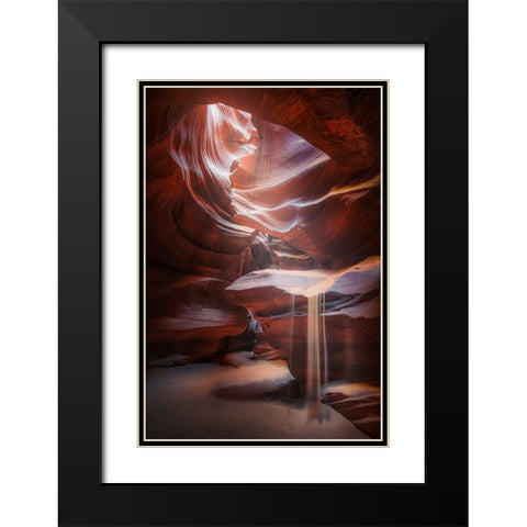 Antelope Sandfall Black Modern Wood Framed Art Print with Double Matting by Gamito, Clara