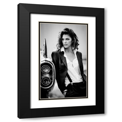 Jamie And The T-Bird Black Modern Wood Framed Art Print with Double Matting by Muller Photography, Peter