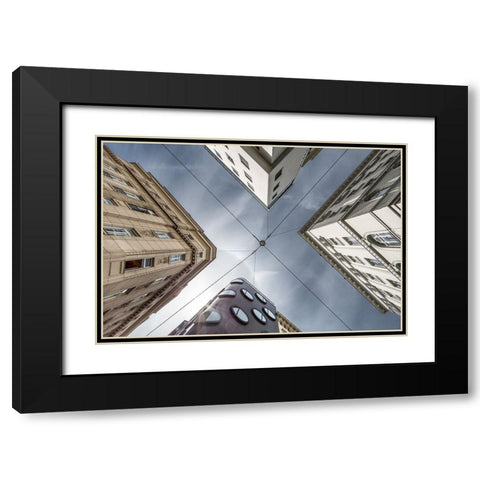 Where Streets Meet The Sky Black Modern Wood Framed Art Print with Double Matting by Cancian, Lorenza