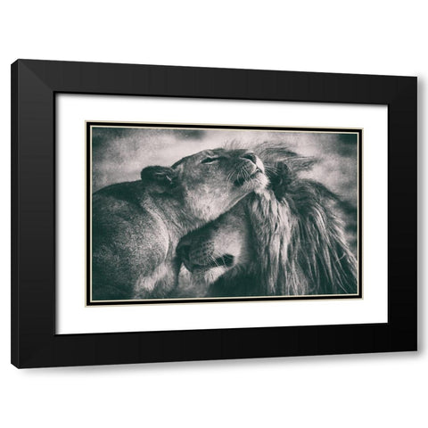 Love Black Modern Wood Framed Art Print with Double Matting by Alnaser, Mohammed