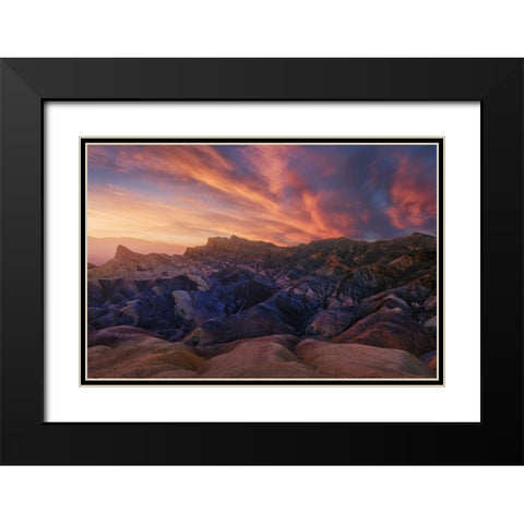 Zabriskie Sunset Black Modern Wood Framed Art Print with Double Matting by F. Turienzo, Carlos