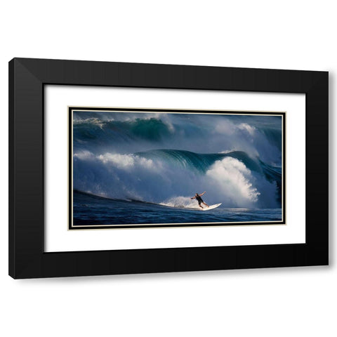 Dancing With Waves Black Modern Wood Framed Art Print with Double Matting by H Yang, David