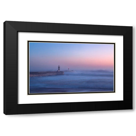 Lighthouse In Porto-Portugal. Black Modern Wood Framed Art Print with Double Matting by Nunez, Adrian