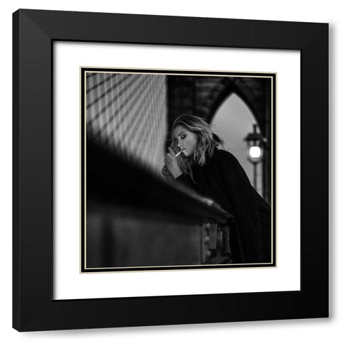 Nighthawk Black Modern Wood Framed Art Print with Double Matting by Muller Photography, Peter