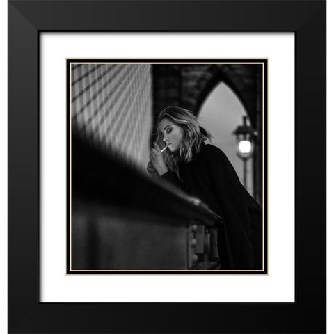 Nighthawk Black Modern Wood Framed Art Print with Double Matting by Muller Photography, Peter