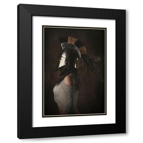 Lady Knight Black Modern Wood Framed Art Print with Double Matting by Kayen-Mouthaan, Carola