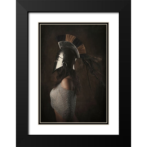 Lady Knight Black Modern Wood Framed Art Print with Double Matting by Kayen-Mouthaan, Carola