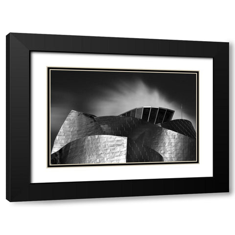 Gehry In Bilbao Black Modern Wood Framed Art Print with Double Matting by Hawerkamp, Hans-Wolfgang