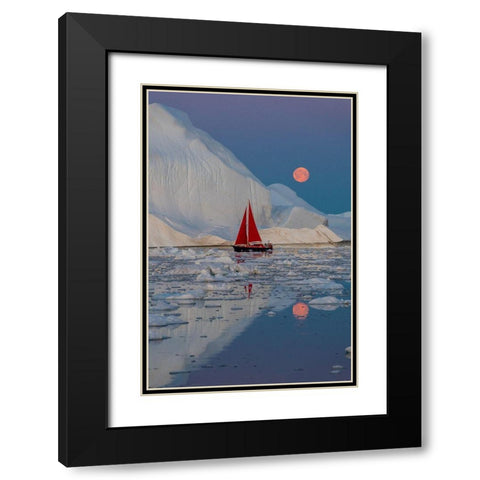 Greenland Night Black Modern Wood Framed Art Print with Double Matting by Pelissier, Marc