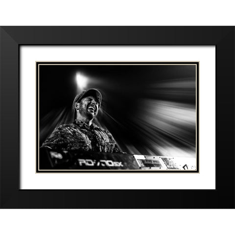 Feeling The Blues Black Modern Wood Framed Art Print with Double Matting by Domont, Jois