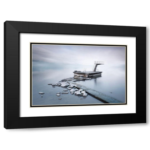 The Springboard Black Modern Wood Framed Art Print with Double Matting by Guerola, Joaquin
