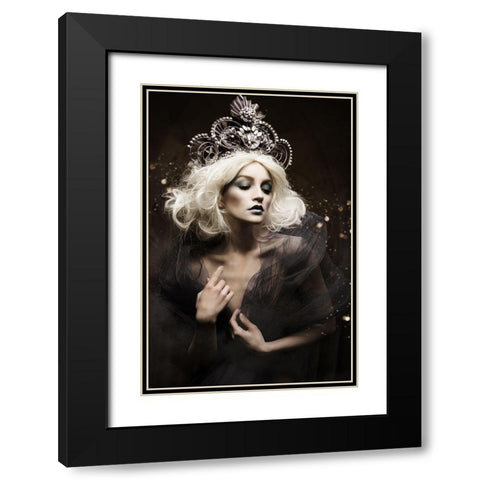 Extravagance Black Modern Wood Framed Art Print with Double Matting by Siegart