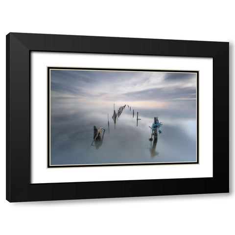 The Quiet Place Black Modern Wood Framed Art Print with Double Matting by Guerola, Joaquin