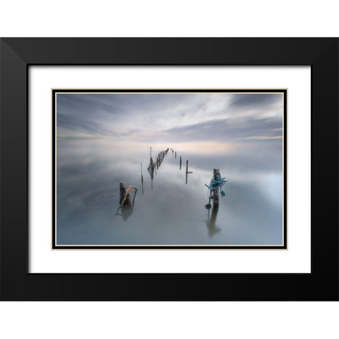 The Quiet Place Black Modern Wood Framed Art Print with Double Matting by Guerola, Joaquin