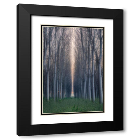 Moment Of Silence Black Modern Wood Framed Art Print with Double Matting by Zhu, Jingshu