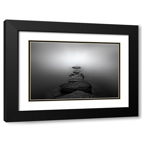 Stones Ii Black Modern Wood Framed Art Print with Double Matting by Guerola, Joaquin