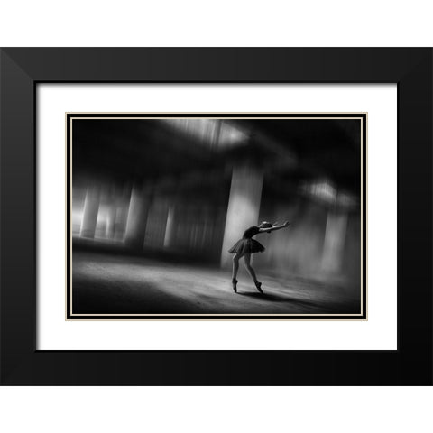 Sole Dancer Black Modern Wood Framed Art Print with Double Matting by Kisworo, Sebastian