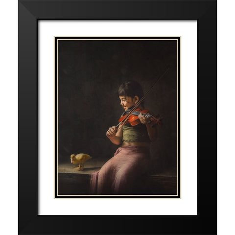 Sing With Me Black Modern Wood Framed Art Print with Double Matting by Kisworo, Sebastian