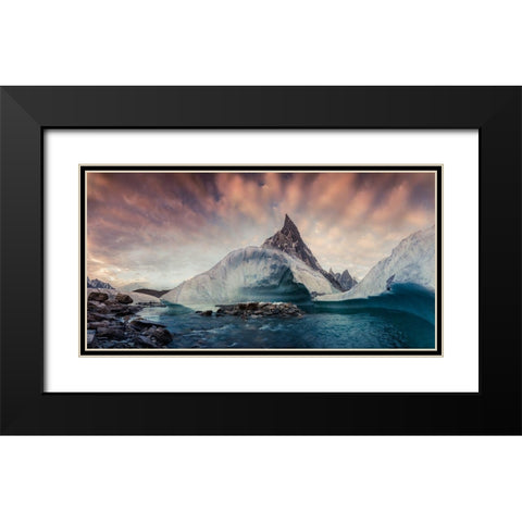 Pakistan K2 A??Accccoaandsup1;?C??A??A?? Black Modern Wood Framed Art Print with Double Matting by Qiye