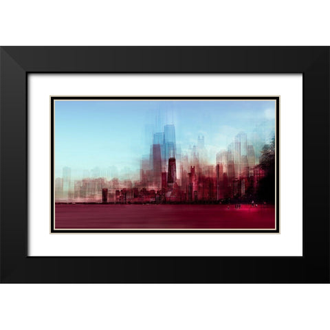 Red Chicago Black Modern Wood Framed Art Print with Double Matting by Chiriaco, Carmine