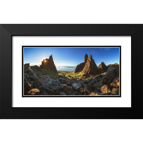Scotland - The Storr Panorama Black Modern Wood Framed Art Print with Double Matting by Claude Castor, Jean