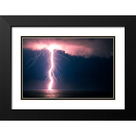 Electric Atmosphere Black Modern Wood Framed Art Print with Double Matting by Traverso, Alessandro