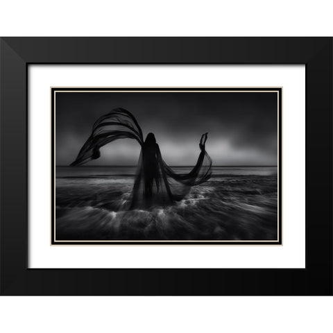 Children Of Chaos I :Nyx Black Modern Wood Framed Art Print with Double Matting by Kaimaki, Maria