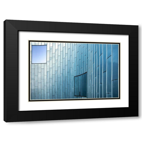 Lines And Frames Black Modern Wood Framed Art Print with Double Matting by Wride, Linda