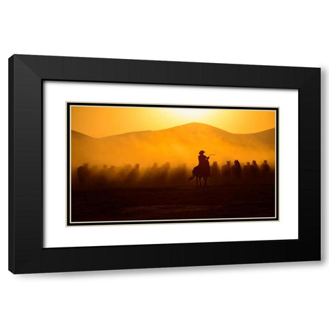 Chasing The Jades! Black Modern Wood Framed Art Print with Double Matting by Pancareken, Yavuz